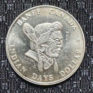 1976 CANADA $1 DOLLAR WINTER PLAYGROUND COIN Indian Days Dollar - Banff, Alberta